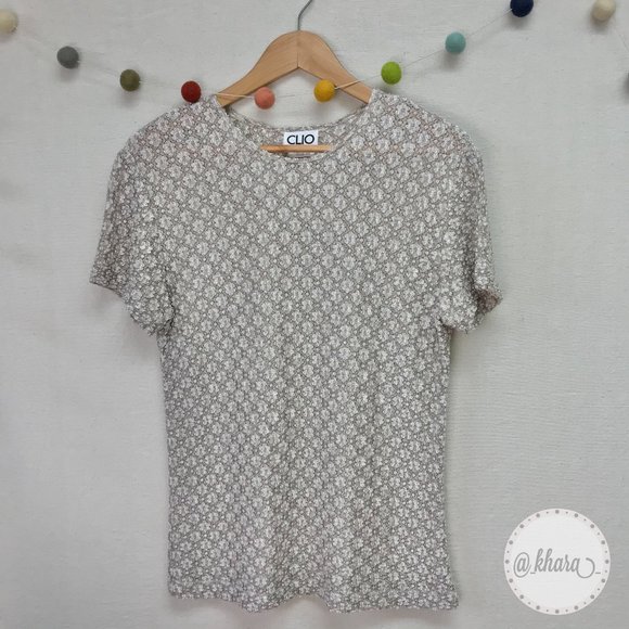 Clio Neutral Textured Career Top in Tan/Sand/Beige Color - Petite Medium - Picture 6 of 15